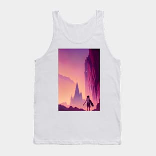 Anime Girl Castle Lofi Scenario Landscape Tank Top